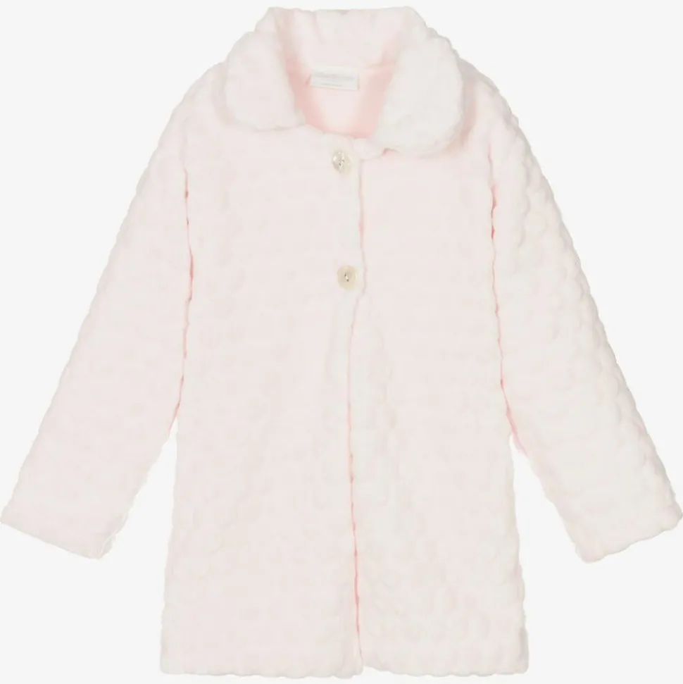 Girls Pink Plush Dressing Gown