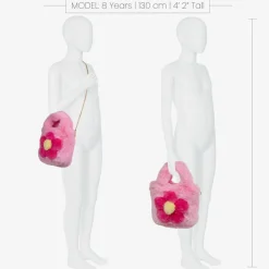 Girls Pink Plush Handbag (21cm)