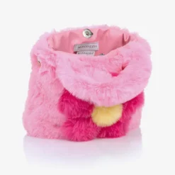 Girls Pink Plush Handbag (21cm)