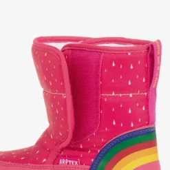 Girls Pink Rainbow Snow Boots