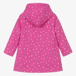 Girls Pink Raindrop Raincoat