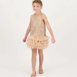Girls Pink Sequin & Tulle Dress