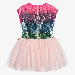 Girls Pink Sequin & Tulle Dress