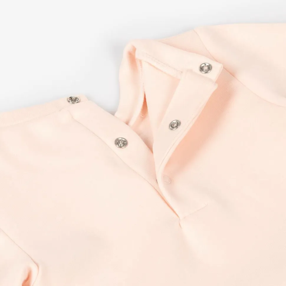 Girls Pink Sequin Logo Jersey Dress