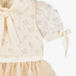 Girls Pink Sequinned Satin & Tulle Dress