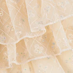 Girls Pink Sequinned Satin & Tulle Dress