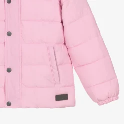 Girls Pink Showerproof Puffer Coat