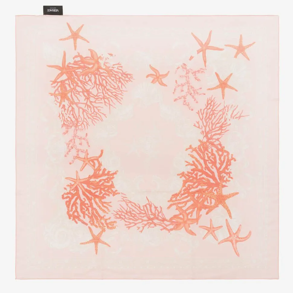 Girls Pink Silk Barocco Sea Kids Foulard