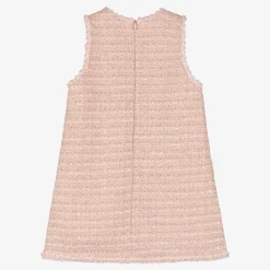 Girls Pink Sparkly Tweed Dress