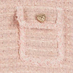 Girls Pink Sparkly Tweed Dress