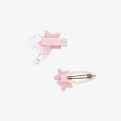 Girls Pink Star Hair Clips (2 Pack)