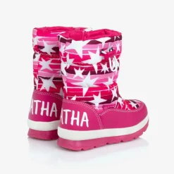 Girls Pink Star Snow Boots