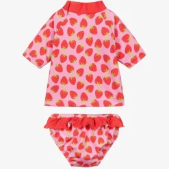 Girls Pink Strawberry Tankini (UPF 50+)