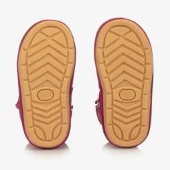 Girls Pink Suede Leather Boots