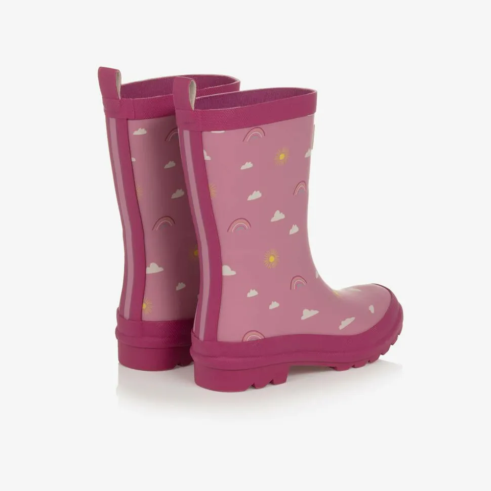 Girls Pink Sun Charms Rain Boots