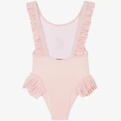 Girls Pink Teddy Bear Swimsuit