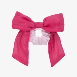 Girls Pink Tulle Bow Hair Scrunchie (14cm)