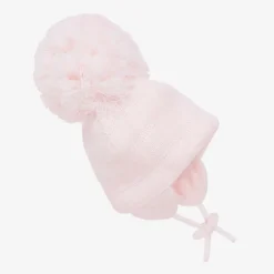 Girls Pink Tuva Giant Pom-Pom Hat