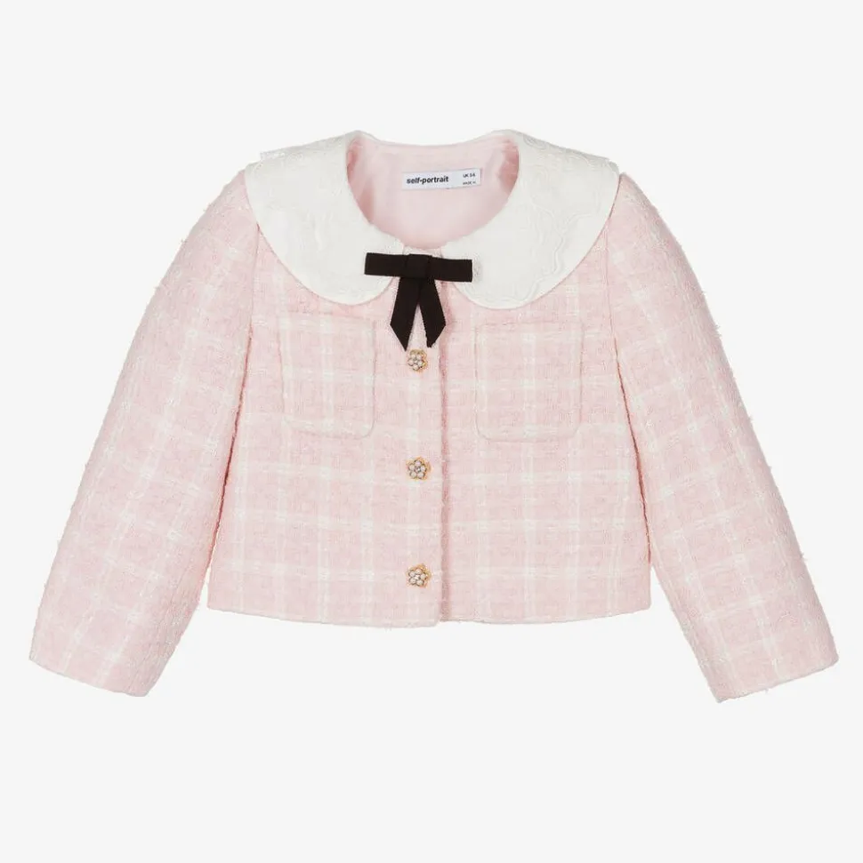 Girls Pink Tweed Jacket