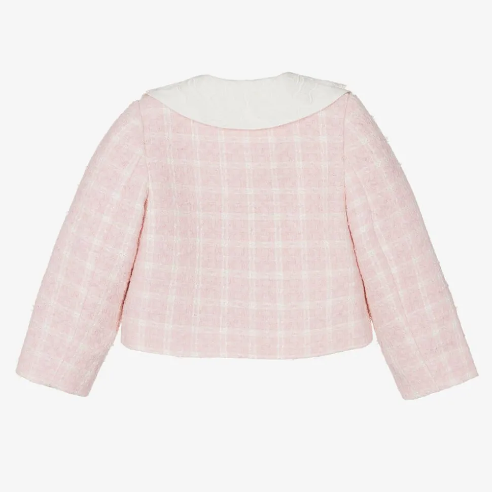 Girls Pink Tweed Jacket