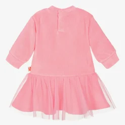 Girls Pink Velour & Tulle Unicorn Dress