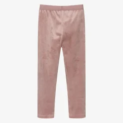 Girls Pink Velour Leggings