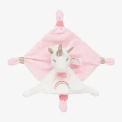 Girls Pink Velour Unicorn Doudou (20cm)