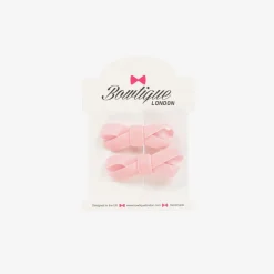 Girls Pink Velvet Bow Hair Clips (2 Pack)