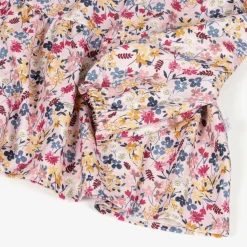 Girls Pink Viscose Floral Blouse
