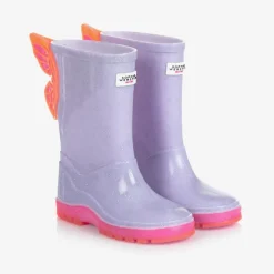 Girls Purple Butterfly Rain Boots