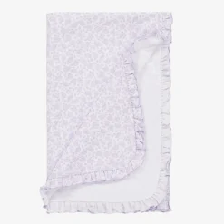 Girls Purple Cotton Summer Gardens Blanket (73cm)