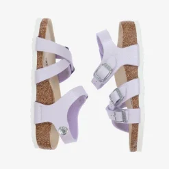 Girls Purple Faux Leather Sandals