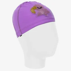 Girls Purple Flamingo Swimming Cap