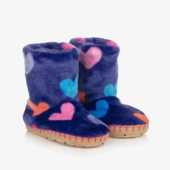 Girls Purple Heart Slippers