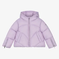 Girls Purple Hooded Puffer Jacket