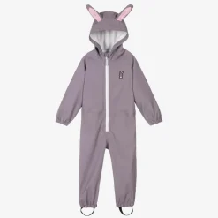 Girls Purple Hop The Bunny Rainsuit