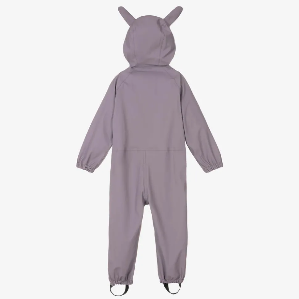 Girls Purple Hop The Bunny Rainsuit