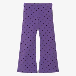 Girls Purple Organic Cotton Flared Leggings