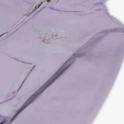 Girls Purple Velour Tracksuit