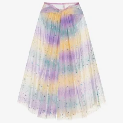 Girls Rainbow Tulle Star Cape Costume