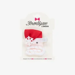 Girls Red & White Santa Hair Clip (6cm)