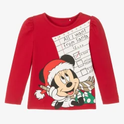 Girls Red Cotton Disney Top