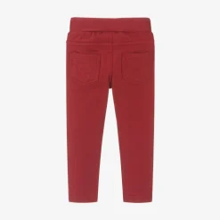 Girls Red Cotton Jersey Trousers