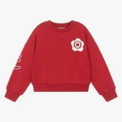 Girls Red Cotton Sweatshirt