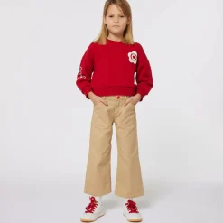 Girls Red Cotton Sweatshirt