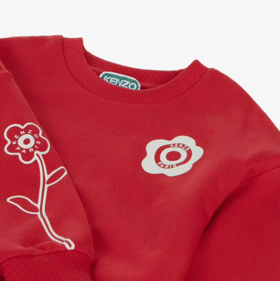 Girls Red Cotton Sweatshirt