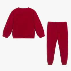 Girls Red Cotton Teddy Bear Tracksuit
