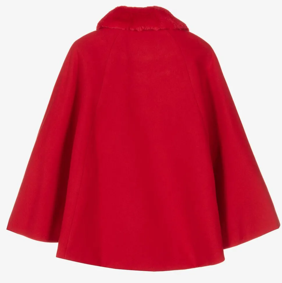 Girls Red Felted Cape