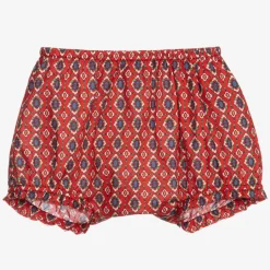 Girls Red Floral Cotton GG Bloomer Shorts