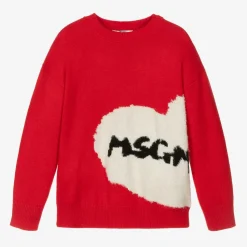 Girls Red Heart Sweater
